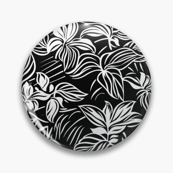 Item preview, Black and White Batik Floral Pattern designed and sold by HausKatz.