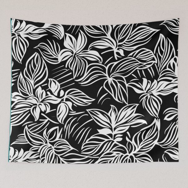 Item preview, Black and White Batik Floral Pattern designed and sold by HausKatz.