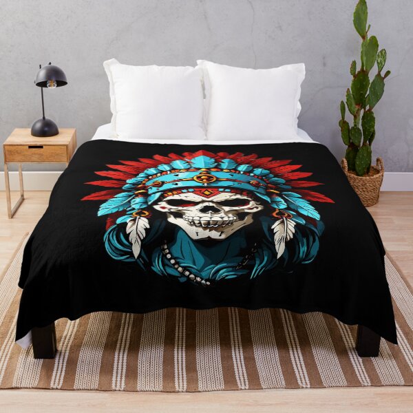 Item preview, Native American Indian Chief Skull Motorcycle Headdress designed and sold by wingstar.
