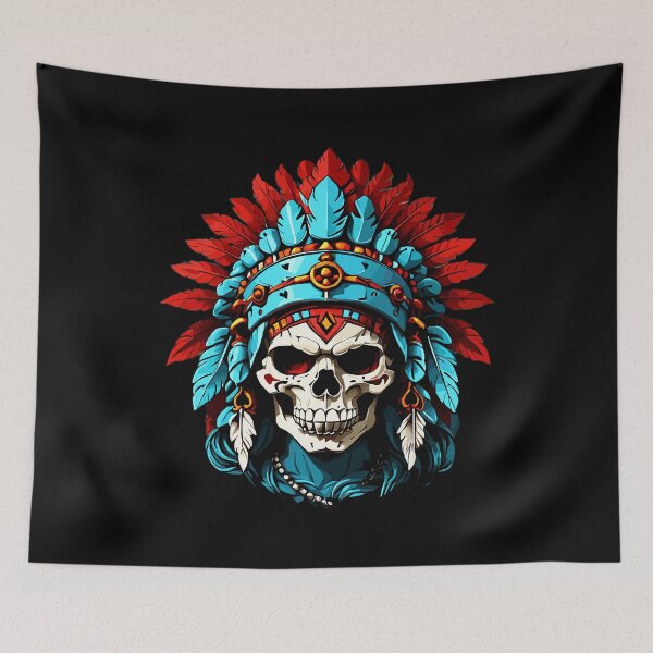 Item preview, Native American Indian Chief Skull Motorcycle Headdress designed and sold by wingstar.