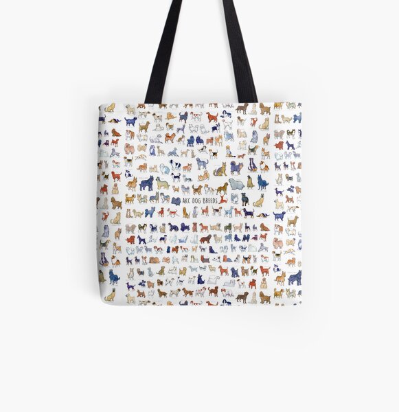 Every AKC Dog Breed All Over Print Tote Bag