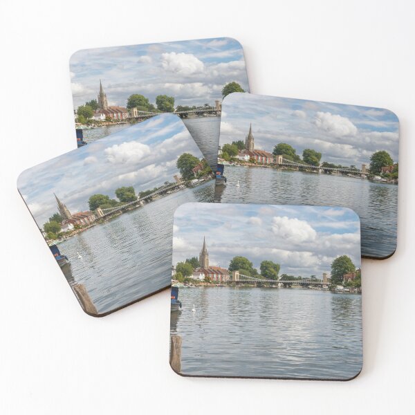 Item preview, Boats on the River Thames with church and bridge in the background, Marlow, Buckinghamshire, England designed and sold by Kevin Hellon.