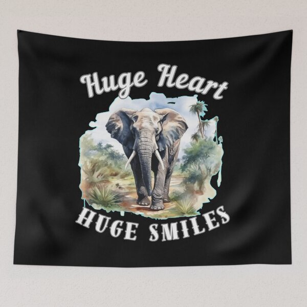 Item preview, Huge Heart, Huge Smiles. surreal elephant designed and sold by ElephantVibes.