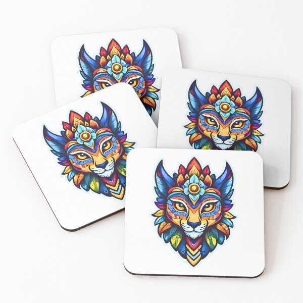 Item preview, Tribal Cat Totem designed and sold by LetsBeDimonds.