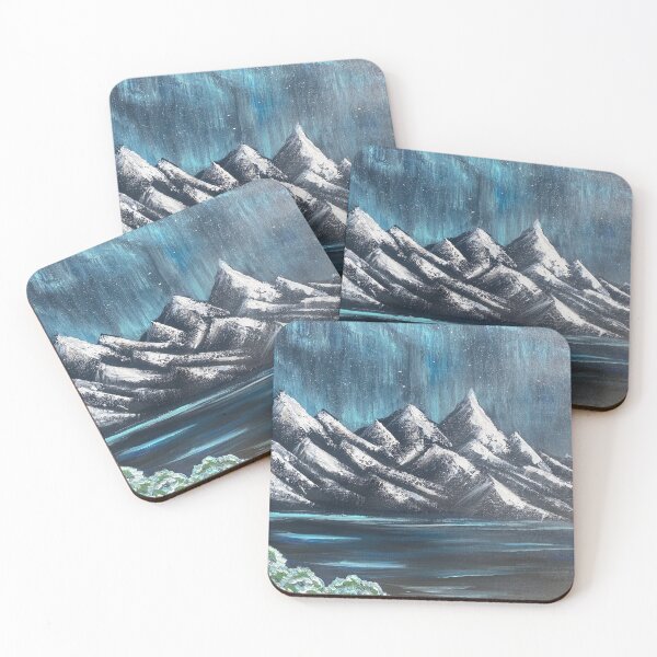 Item preview, Northern Lights Mountain Landscape Illustration  designed and sold by LillyannaEliz.