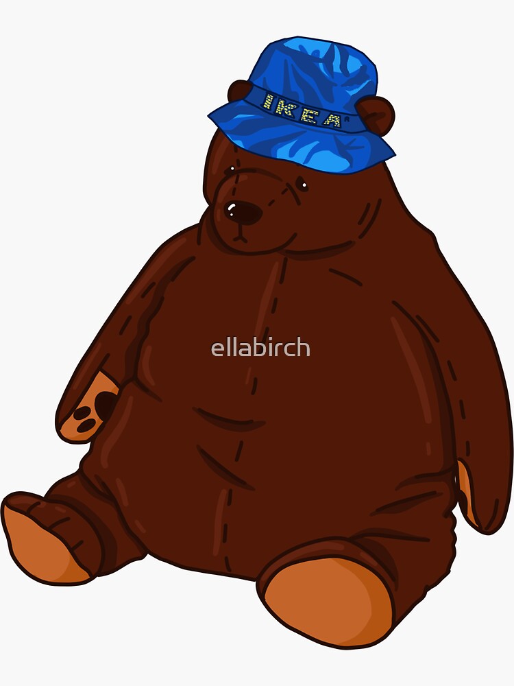 Bucket Hat Djungelskog - Ikea Bear Sticker for Sale by ellabirch