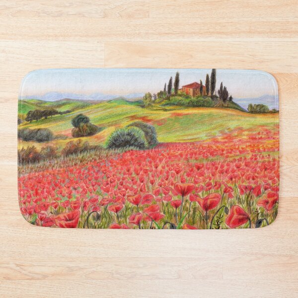 Item preview, Toussaint Fields - Poppies And Vineyard Landscape  designed and sold by MariaCameliaArt.