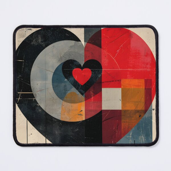 Item preview, Love in Geometric Valentine Splendor- Exploring Bauhaus Minimalism with Heartfelt Abstract Art designed and sold by OlfactoART Studio.