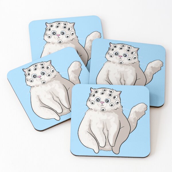 Item preview, White Cat with Googly Eyes designed and sold by PastelMushroom.