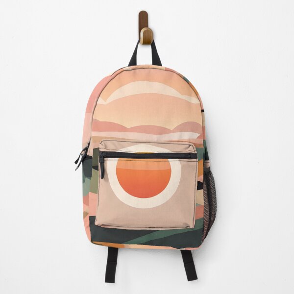 Item preview, Mid Mod, Retro Mountain Sunset Landscape, Beige, Orange designed and sold by Prints and Lifestyle.
