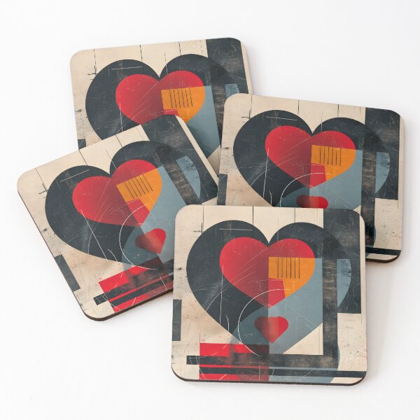 Item preview, Valentines Day Harmony of Love- Bauhaus Elegance in Minimalist Abstraction designed and sold by OlfactoART Studio.