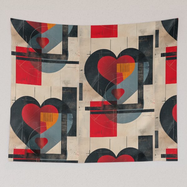 Item preview, Valentines Day Harmony of Love- Bauhaus Elegance in Minimalist Abstraction designed and sold by OlfactoART Studio.