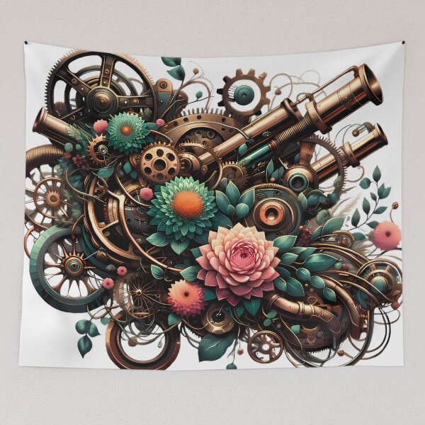 Item preview, Mechanical Blossom - Steampunk Floral Fusion designed and sold by Bottron9000.