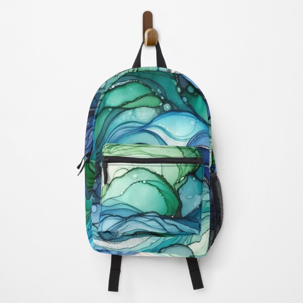 Item preview, "Ocean Whispers" - Abstract Alcohol Ink Waves Poster for Modern Home Decor designed and sold by mymagicstoreus.
