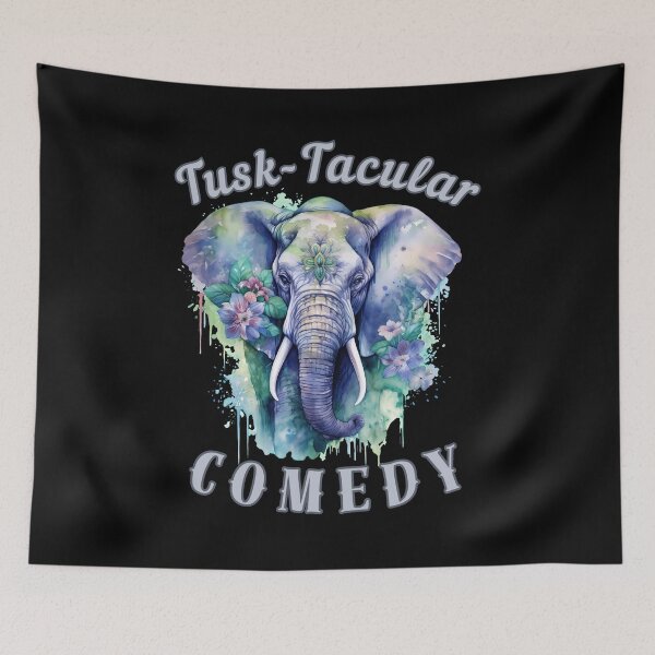 Item preview, Tusk-Tacular Comedy. elephant face designed and sold by ElephantVibes.