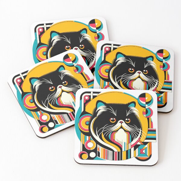 Item preview, Persian cat in the 1960s Mod style designed and sold by hiddenlayers.