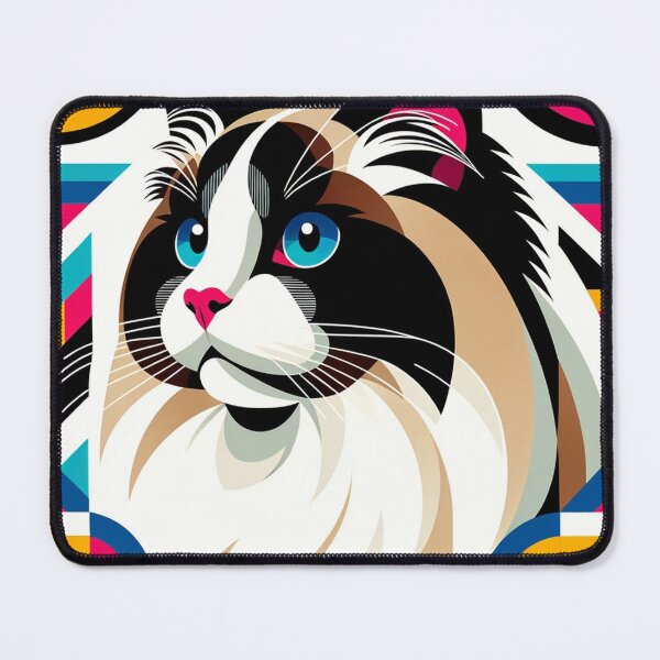 Item preview, Ragdoll cat in the 1960s Mod style designed and sold by hiddenlayers.