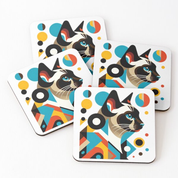 Item preview, Siamese cat in the 1960s Mod style designed and sold by hiddenlayers.