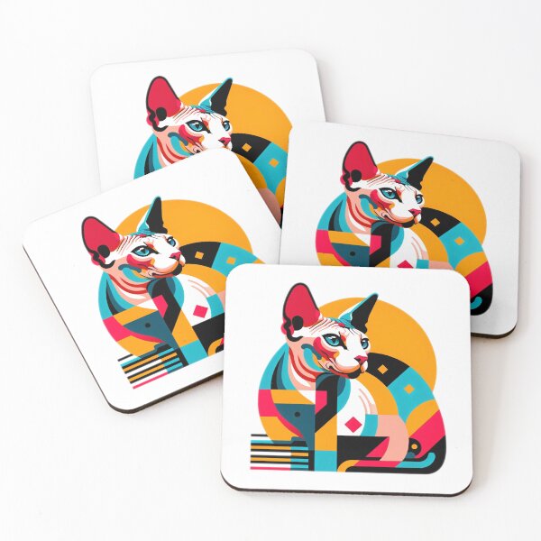 Item preview, Sphynx cat in the 1960s Mod style designed and sold by hiddenlayers.