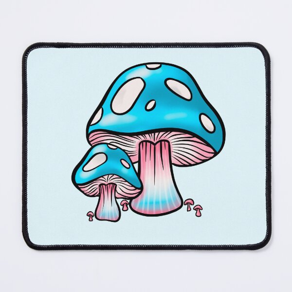 Item preview, Subtle Transgender Flag Mushrooms V2 designed and sold by PastelMushroom.