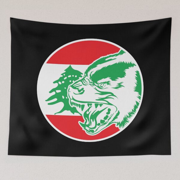 Item preview, Lebanon Hyena Lebanese National Animal Flag designed and sold by FlagX.