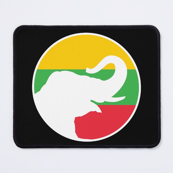 Item preview, Myanmar Asian elephant Burmese National Animal Flag designed and sold by FlagX.