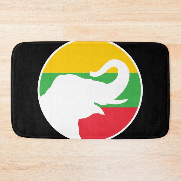 Item preview, Myanmar Asian elephant Burmese National Animal Flag designed and sold by FlagX.