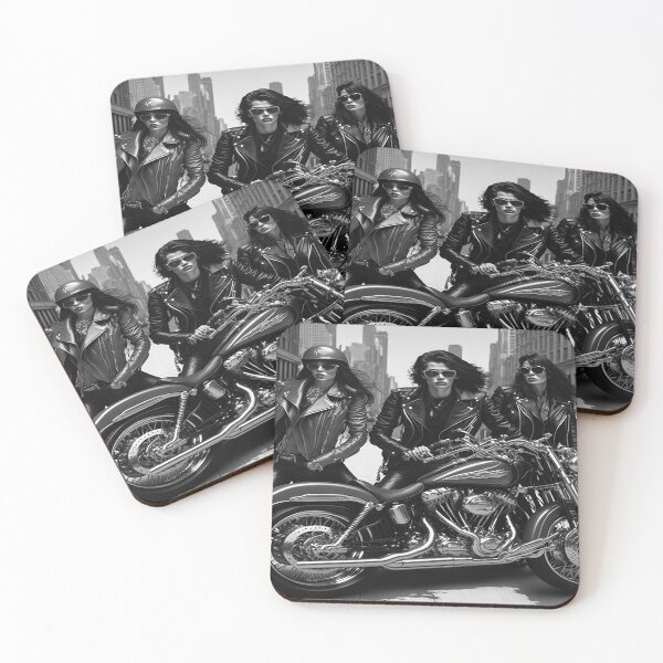 Item preview, Riders motorcyclists on the road black and white classic retro urban style designed and sold by Carlos Gudino.