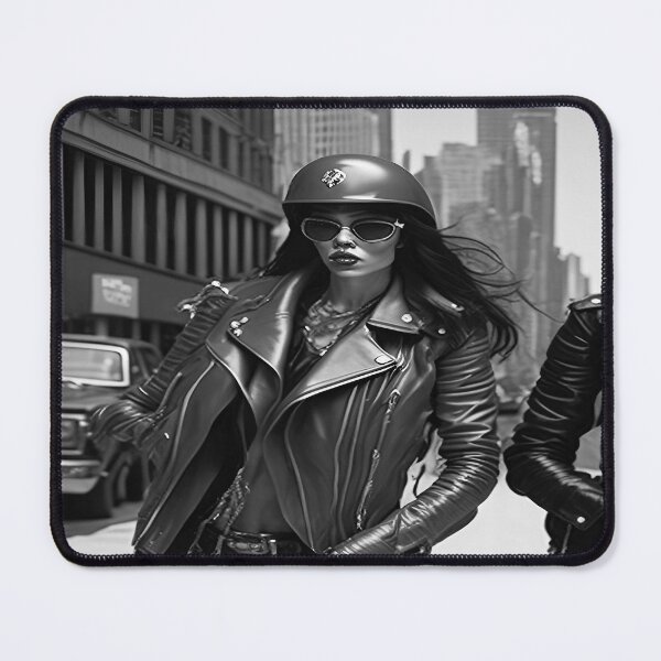 Item preview, Riders motorcyclists on the road black and white classic retro urban style designed and sold by Carlos Gudino.