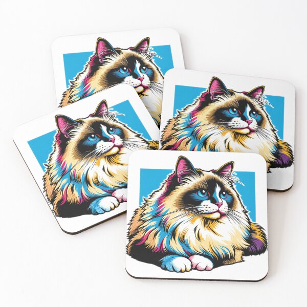 Item preview, Ragdoll cat in a 1960s Pop Art style designed and sold by hiddenlayers.