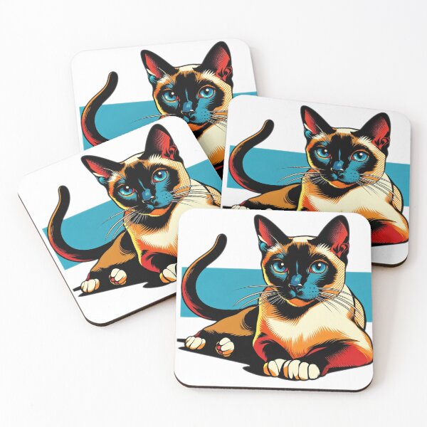 Item preview, Siamese cat in a 1960s Pop Art style designed and sold by hiddenlayers.