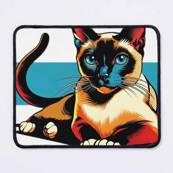 Item preview, Siamese cat in a 1960s Pop Art style designed and sold by hiddenlayers.