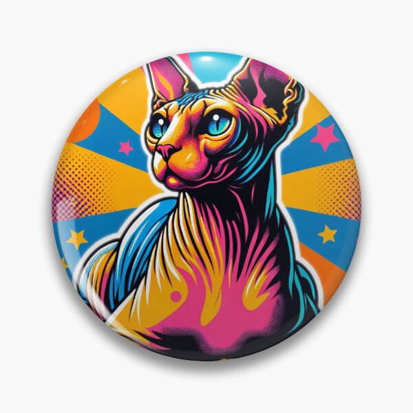 Item preview, Sphynx cat in a 1960s Pop Art style designed and sold by hiddenlayers.