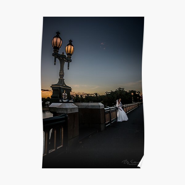 Young Married Couple on Princes Bridge, Melbourne Poster