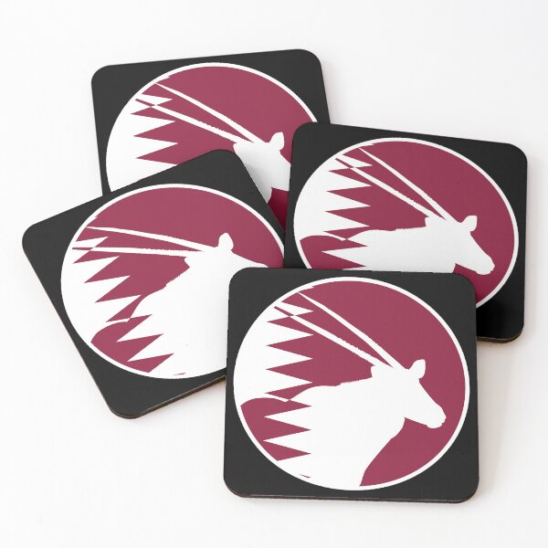 Item preview, Qatar Arabian oryx Qatari National Animal Flag designed and sold by FlagX.
