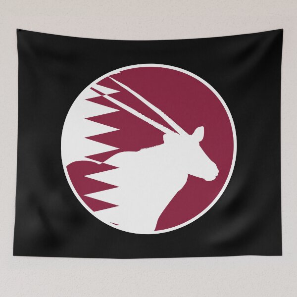 Item preview, Qatar Arabian oryx Qatari National Animal Flag designed and sold by FlagX.