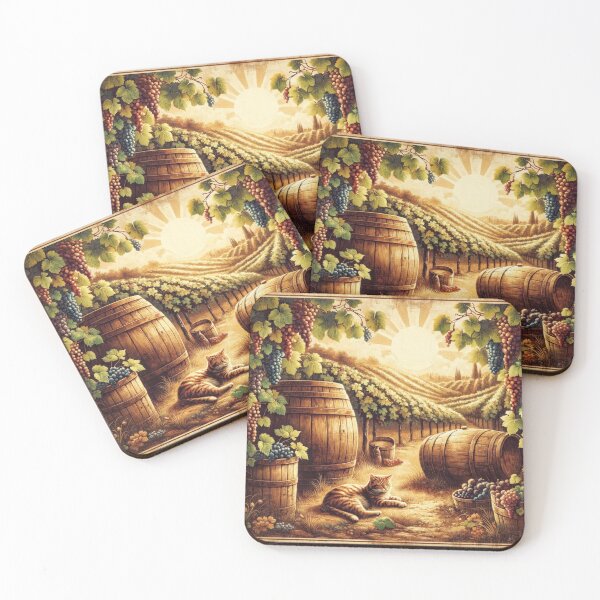 Item preview, Vineyard Cat Rustic Art designed and sold by ArtfulMiller.