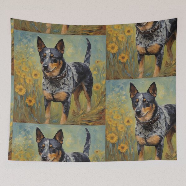 Item preview, Sunflowers and Australian Cattle Dog, heeler designed and sold by Ineedserinity.