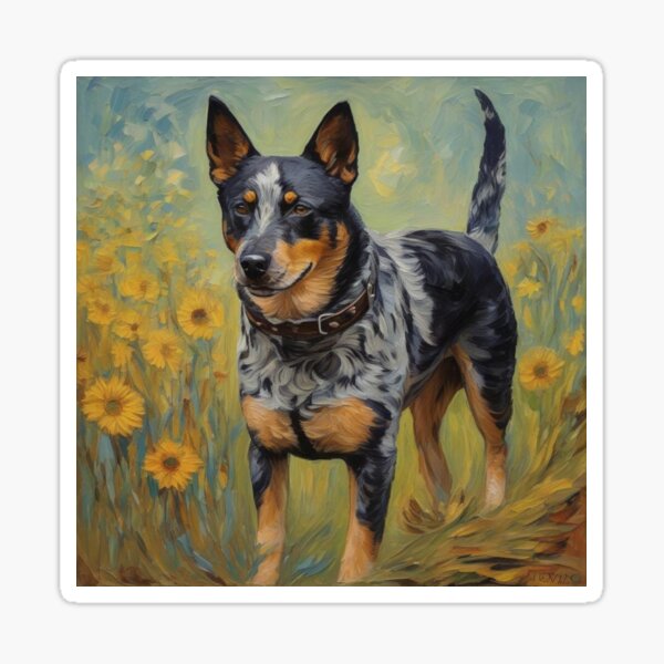 Item preview, Sunflowers and Australian Cattle Dog, heeler designed and sold by Ineedserinity.