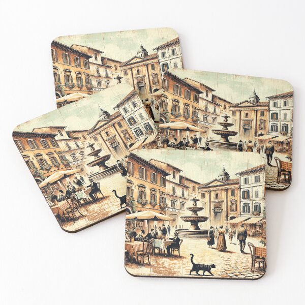 Item preview, Italian Piazza Vintage Art designed and sold by ArtfulMiller.