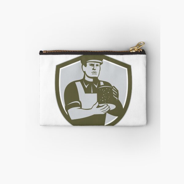 Item preview, Cheesemaker Holding Cheese Shield Retro designed and sold by patrimonio.