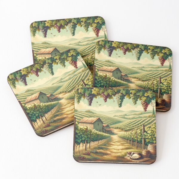 Item preview, Serene Cat Vineyard Vintage Art designed and sold by ArtfulMiller.