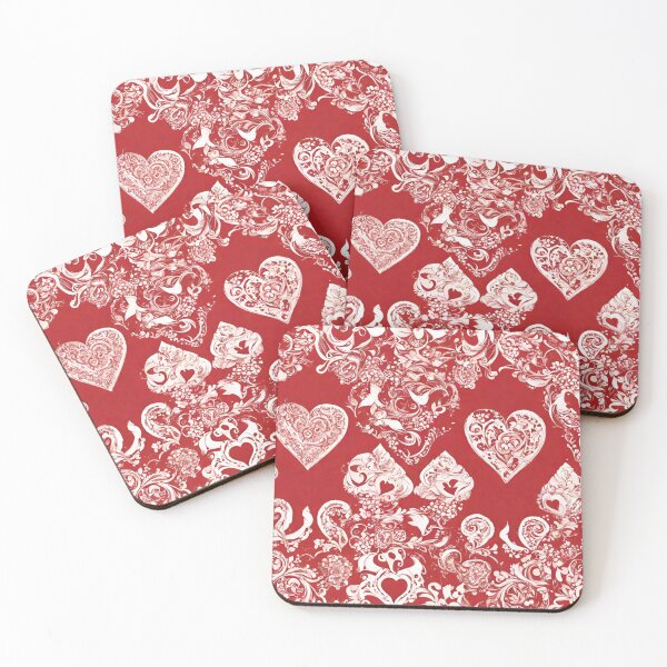 Item preview, Red valentine heart pattern designed and sold by seahorse crossing.