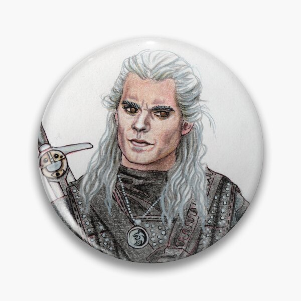 Item preview, Portrait of Henry Cavill as The Witcher Geralt of Rivia, Butcher of Blaviken, White Wolf designed and sold by MariaCameliaArt.