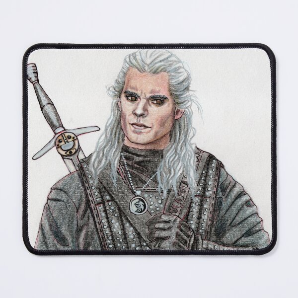 Item preview, Portrait of Henry Cavill as The Witcher Geralt of Rivia, Butcher of Blaviken, White Wolf designed and sold by MariaCameliaArt.