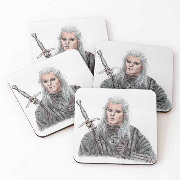 Item preview, Portrait of Henry Cavill as The Witcher Geralt of Rivia, Butcher of Blaviken, White Wolf designed and sold by MariaCameliaArt.