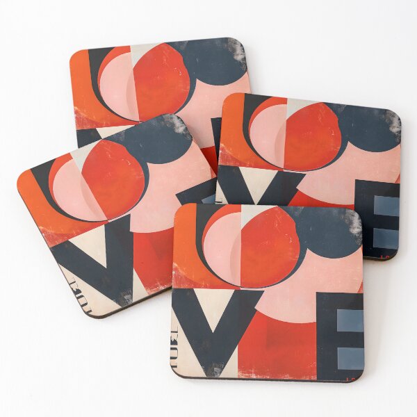 Item preview, Journey through Bauhaus Love Impressions- Unveiling the Vivid Abstract Ode to 'LOVE' designed and sold by OlfactoART Studio.