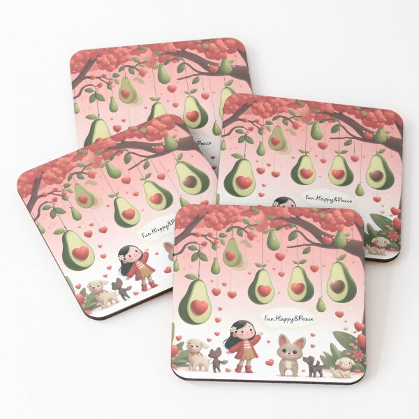 Item preview, Fun Happy&Peace Cutie Avocado Tree,Puppyies,Kitties and Bunny designed and sold by omerfdln34.