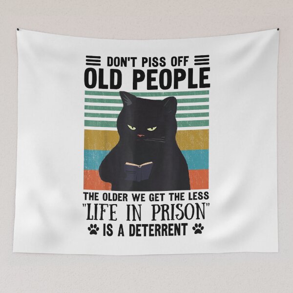 Item preview, Don't Piss Off Old People Funny Cat Vintage designed and sold by CORJIDOG-ART.