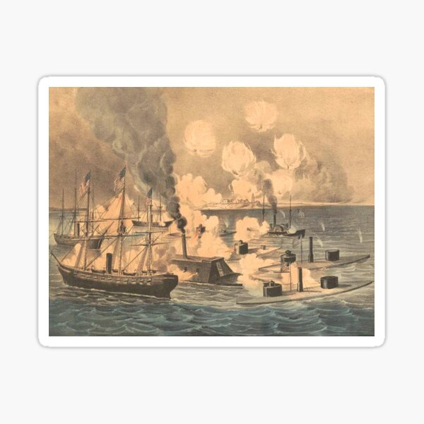 Item preview, The Battle of Mobile Bay - American Civil War - 1864 - Historical Naval Art designed and sold by TheHappyK.
